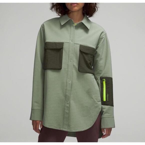 Tops - Lululemon Women’s Grid Fleece Hiking Overshirt In Laurel Green Medium Olive 2